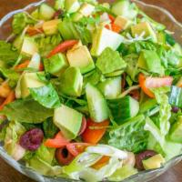 Edith'S Chopped Salad · Edith's Signature Salad made up of romaine lettuce, grape tomatoes, cucumbers, avocado, chic...