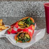 The Veggie Wrap · Zucchini, eggplant, peppers, onion, spinach, balsamic.