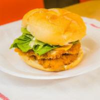 Classic Chicken Cutlet Sandwich · Chicken cutlet, lettuce, tomato, and mayo.