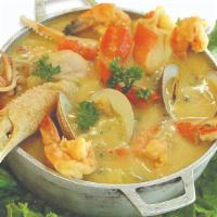 Seafood Chowder With Rice · French Fries & Salad.