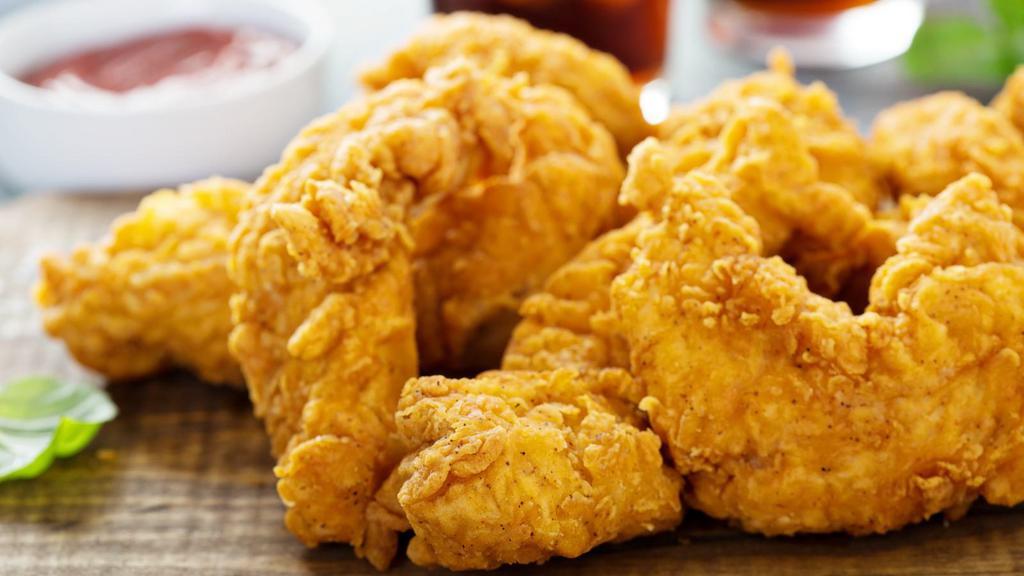 Chicken Tenders · Golden, crispy, fried chicken tenders. Enjoy with your favorite sides.