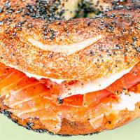 Nova Lox & Cream Cheese Bagel · Choice of plain, whole wheat, sesame, cinnamon raisin, blueberry.