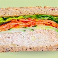 Tuna Salad Sandwich · Tuna salad, lettuce, tomato, cucumber, on multi-grain bread.