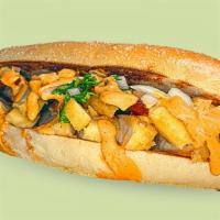 Chicken Cutlet Chapo Sandwich · Chicken cutlet, pico De gallo, bacon, spicy mayo on hero bread.