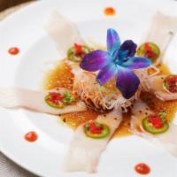 Yellowtail Jalapeno (6 Pcs) · Sliced yellowtail with jalapeno served with chef special yuzu sauce.