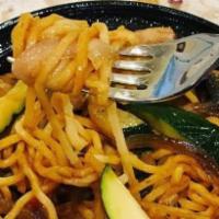 Yakisoba Noodles · sautéed vegetables. Add protein for an additional charge.