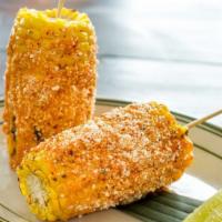 Corn On The Cob · Dairy. Mexican street corn with chipotle mayo, and Cotija cheese.