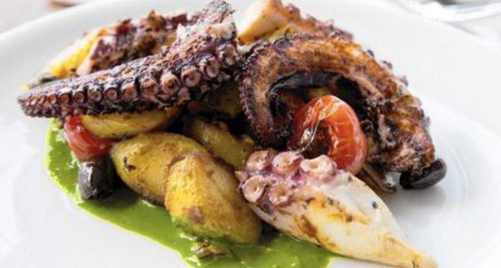 Seared Octopus · fingerling potatoes, broccoli rabe, white wine, fresh lemon juice