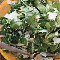 Baby Kale Salad · Pine nuts, shredded parmesan, drizzled with lemon vinaigrette