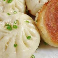 生煎包(6)Pan Fried Pork Buns · 