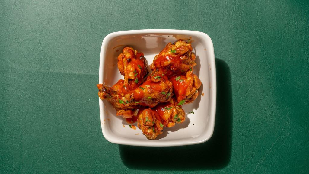 Chicken Wings · Choice from buffalo, BBQ or plain.