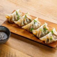 Pork & Vegetable Dumplings · Pork & Chinese celery dumplings (5pcs).
Served with sweet soy dipping sauce.
Contains: Glute...