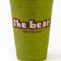 Kale Organic Smoothie · Kale, spinach, pineapple, peach, goji berries, banana and organic pressed apple juice.