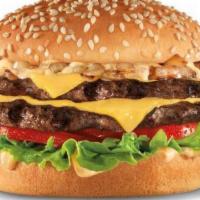 Double California Cheese Burger · Our Double Cheeseburgers are made with fresh 100% Halal Beef. 

Toppings include, Lettuce, T...