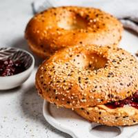 Fresh Bagel With Peanut Butter & Jelly · Customer's choice of fresh bagel. Served in customer's preference of style with a side of pe...
