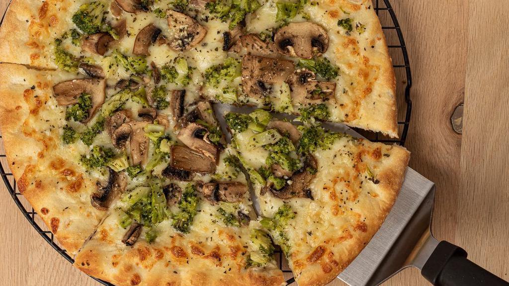 Garlic, Broccoli, & Mushroom · This is a white pizza, NO RED SAUCE