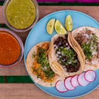 Tacos Vegetables · Cilantro, onions, lemon, radish and 1 Oz. hot sauce per taco.