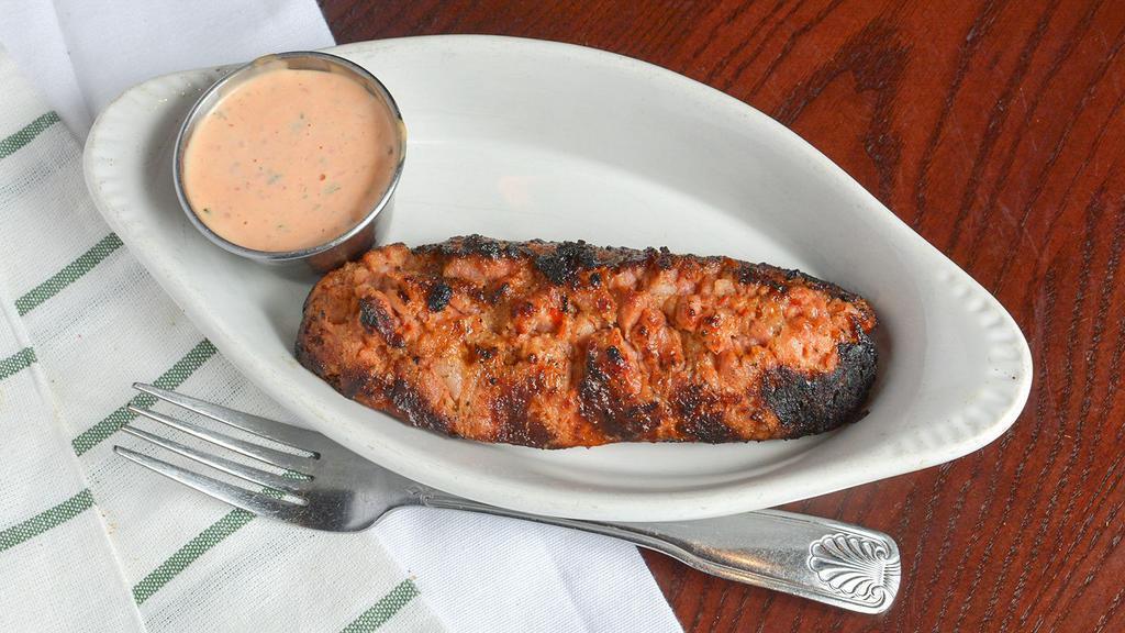 Gator Sausage · Gluten-free, dairy-free. Louisiana alligator blended with pork, char-grilled and served with Mara's remoulade sauce.