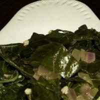 Sautéed Collard Greens · Gluten-free, dairy-free. With butter, garlic, onion, and a splash of crystal. Specify olive ...