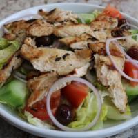 Grilled Chicken Breast Over A Farmer Salad · 