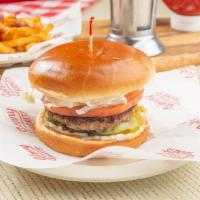 The Original Burger · The one that started it all! Crisp shredded lettuce, fresh tomato, chopped onion, relish, cr...