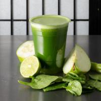 Green Fields · Fresh Juice of Kale, Spinach, Celery, Parsley, Green Apple, Cucumber, and Lemon.