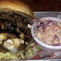 Kenna Brie And 'Shrooms Burger · Brie, caramelized onion, mushrooms, lettuce, pickles, truffle aioli and balsamic glaze.