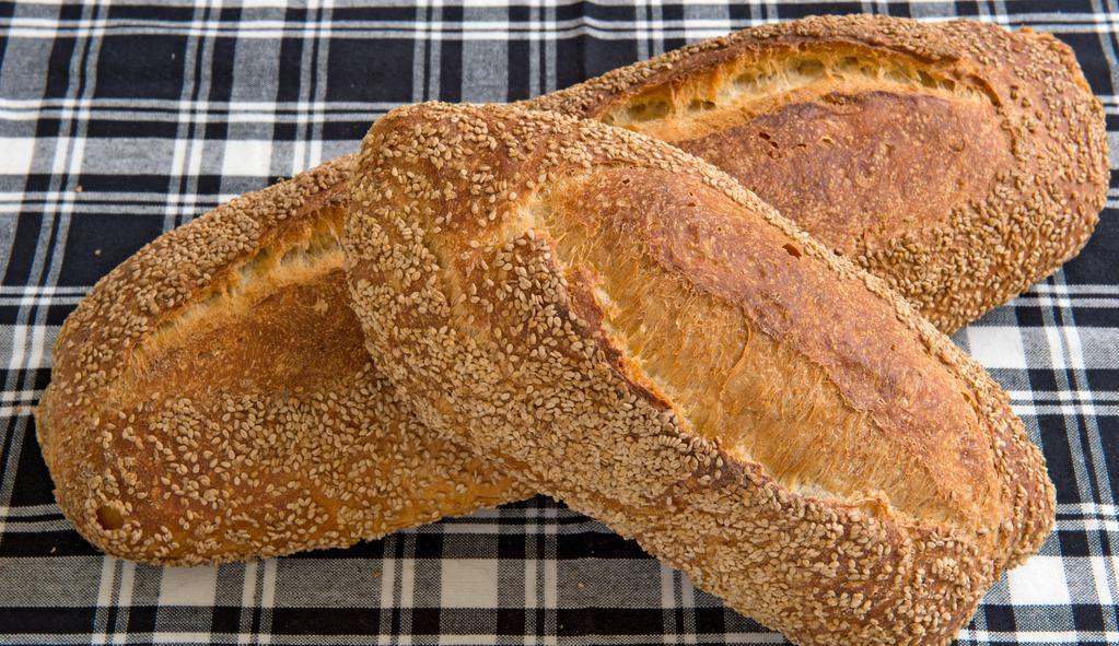 Semi Di Sesamo · The same loaf as the Pugliese but finished with a generous coating of sesame seeds.