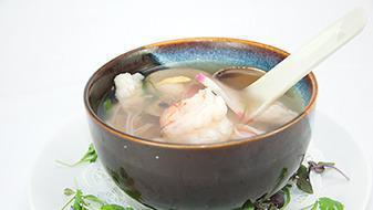 Seafood Soup · Shrimp, scallop, crab meat, fish cake, and vegetable.