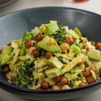 Dudleys Chop Salad · Broccolini, cabbage, edamame, avo,. herbs, chickpea dressing