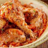 Chicken Cacciatore · Sautéed in white wine with fresh tomatoes, onions, mushrooms and a touch of marinara.