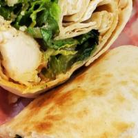 Caesar'S Choice Wrap · Chicken, lettuce, tomatoes, parmesan cheese, and caesar dressing.