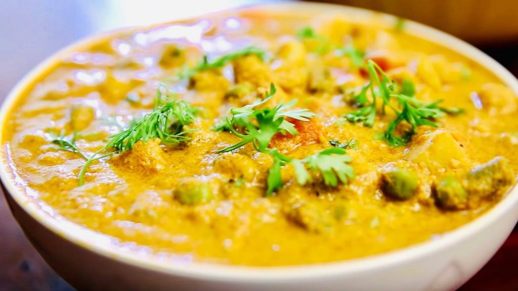 Monstrous Mixed Vegetables · Vegan. Narattan korma. Mixed vegetables cooked in delicate spices, tomatoes and onions.