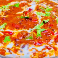 Dal Makhani · Gluten free. Creamed lentils with onion and tomatoes.