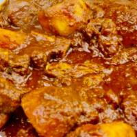 Potato Lamb Curry · Gluten free. Lamb vindaloo. Spicy pungent curry with potato and lamb.