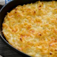 Three Cheese Mac & Cheese · Pasta noodles with homemade 3 cheese sauce.