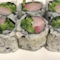 Yellowtail Jalapeno Roll · Yellowtail, Jalapeno, Wrapped with seaweed rice on the outside.