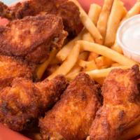 T-Bird Chicken Wings & Fries · Tangy chicken wings and fries with ranch dressing.