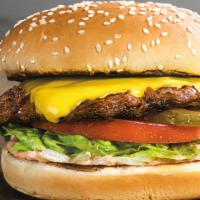 Cheese Burger · Scrumptious, 100% beef patty with zero additives or preservatives, seasoned with pepper and ...