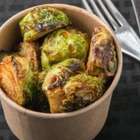 Fried Brussel Sprouts · Balsamic & Soy Marinated Brussel Sprouts Flash Fried to Perfection
