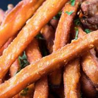 Sweet Potato Fries · Served with a side of ketchup