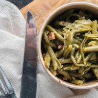 Stewed Green Beans · Southern Style Green Beans made with Pork Fat