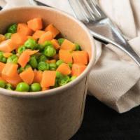 Peas & Carrots · Classic, Quick Poached Combo of Peas & Carrots topped with Sea-Salt & Black Pepper