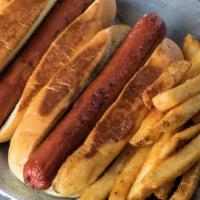 Just Some Dogs · 2 - 1/8th of a Pound All Beef Grilled Hotdogs Served on Butter Toasted Potato Buns with Your...