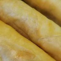 Crispy Spring Rolls · Carrot, cabbage and bean noodles.