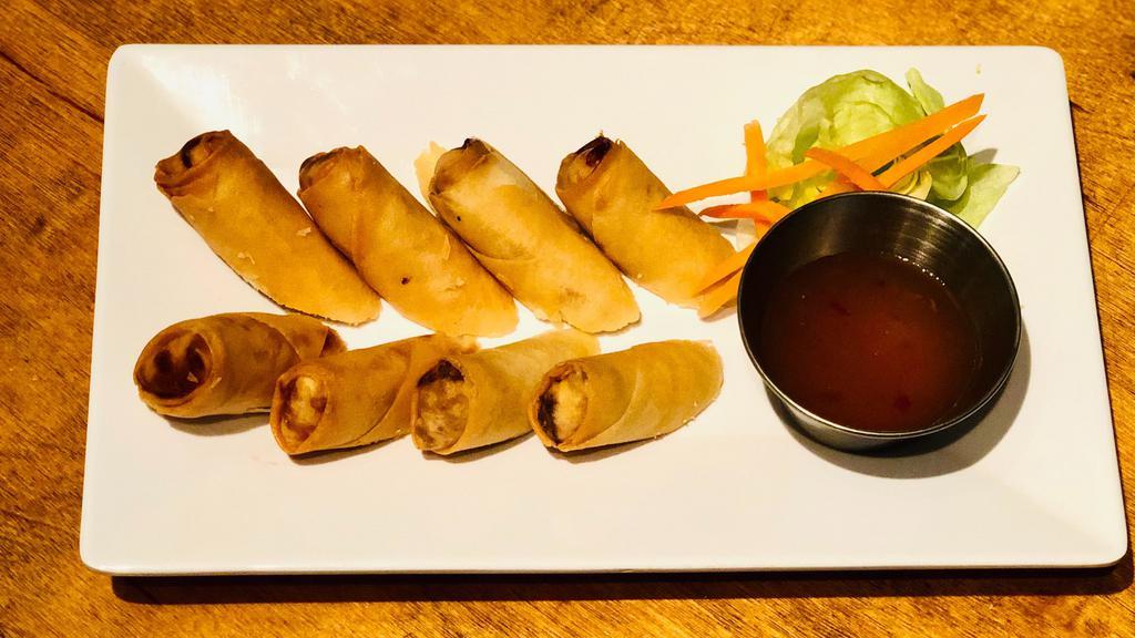 Spring Roll (Vegetarian) · Glass noodle, cabbage, carrot, with plum sauce.