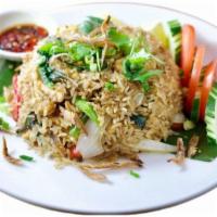 Thai Basil Anchovies Fried Rice 江鱼仔炒饭 · Spicy.
