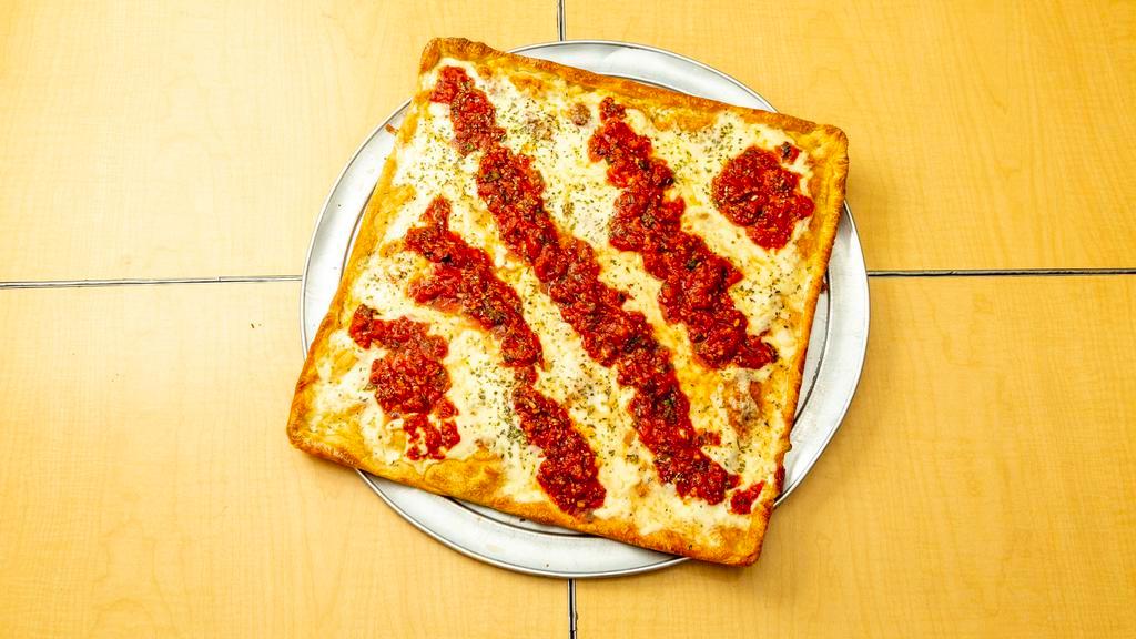 Grandma Pizza · Thin, Square pizza - 9 slices