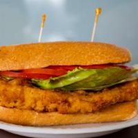 Chicken Cutlet Sub · With lettuce,tomato&onions.Chicken can be Grilled if requested.