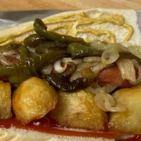 Italian Hotdog Sandwich · Beef Hotdogs,peppers,onions and potatoes